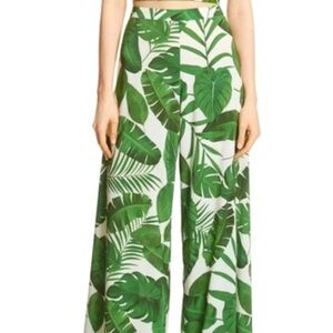 Alice and Olivia Palm Print Wide Leg Palazzo Pants